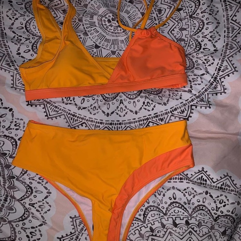 Orange and yellow bikini